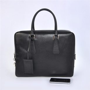 Black Saffiano Leather Briefcase