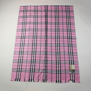 Cotton Fabric Pink Check Pattern Scarf