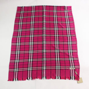 Cotton Fabric Fuschia Check Pattern Scarf