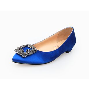 Blue satin shoes