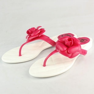 Fuschia Camellia Flat Flip Flop