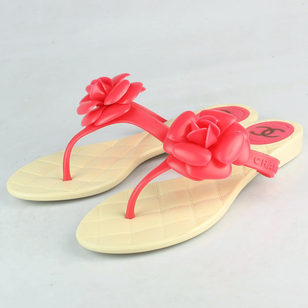 Pink Camellia Flat Flip Flop