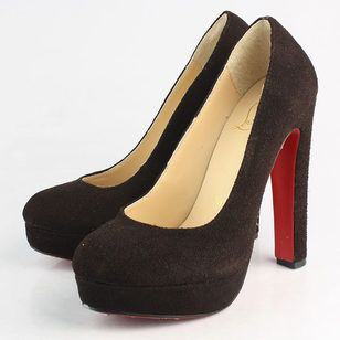 Brown Suede Platform Pump