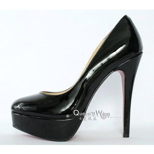 Black Patent Leather Red Sold Ultra High Platform