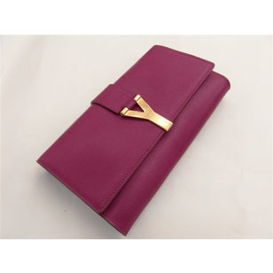 Purple Leather Clutch