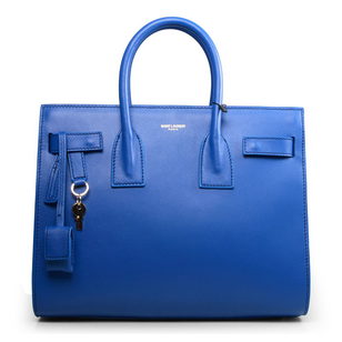 Blue leather handle bag