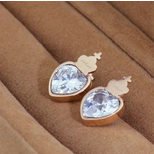 Cartier Rose Gold Crown & Heart Rhinestone Earrings