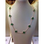 Louis Vuitton Green mother pearl shellfish necklace