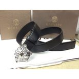 Versace Black leather belt (Nickel metal finish)