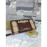 Burberry Card slot leather trim zippy wallet