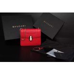 Bvlgari Leather snake flap chain shoulder bag