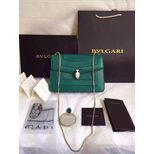 Bvlgari Smooth skin leather Serpenti snake logo flap bag