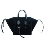 Celine Luggage Phantom Black Suede Leather