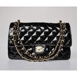 Chanel 2.55 Classic Flap Bag Patent Leather (Gold)