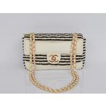 Chanel Quilting strip fabric flap bag