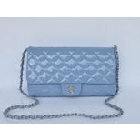 Chanel Baby Blue Patent Leather Flap Bag