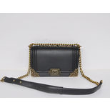 Chanel Black cow hide leather flap bag