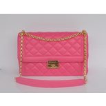 Chanel Pink lamb skin leather flap bag