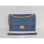 Chanel Dark blue lamb skin leather flap bag