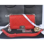 Chanel Red carviar leather flap bag