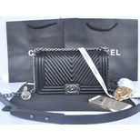 Chanel Black leather quilting flap bag