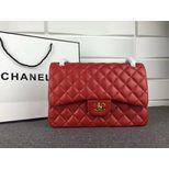 Chanel Original lambskin leather jumbo flap bag with silver chain