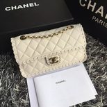 Chanel VELVET CALFSKIN FLAP BAG WITH AN  INTERLACED LEATHER TRIM