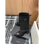 Chanel suede leather short boots