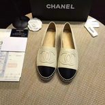 Chanel offwhite lambskin leather espadrilles loafers