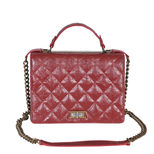 Chanel Red Oil Leather Should Chain Flap Bag