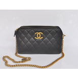 Chanel Double Zipper Closure Chain Shoulder Bag