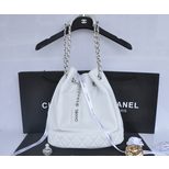 Chanel leather drawstring bucket bag