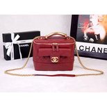 Chanel imported caviar leather zipper closure case chain shoulder bag