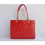 Chanel Quilting double chain tote bag Patent Leather