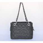 Chanel Quilting Double C Logo Top Zip Tote Chain Shoulder Bag