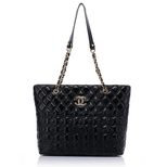 Chanel Lamb skin leather camellia quilting tote