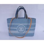 Chanel Denim shopping tote bag