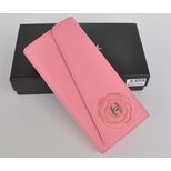 Chanel Camellia stitching work long wallet