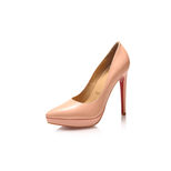 Christian Louboutin Pink patent leather platform pointed head pump