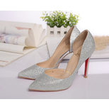 Christian Louboutin Metallic silver color leather point head pump