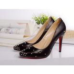 Christian Louboutin Black leather rivet pointed head pump