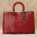 Dior Diorissimo Red Nappa Leather Handle Bag