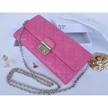 Dior Quilting original leather metal chain clutch wallet