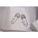 Dior high quality rhinestone pearls pins earrings