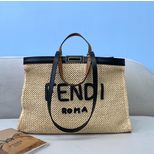 Fendi Peekaboo Raffia X-Tote