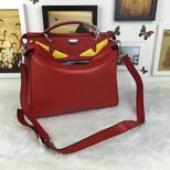 Fendi Regular Peekaboo Medium Tote Bag Burgundy