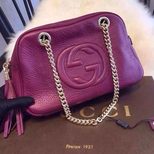 Gucci Leather chain strap zipper tote