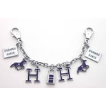 Hermes Nickel Metal Purple Enamel Bag Chain