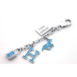 Hermes Nickel Metal Blue Enamel Bag Charm