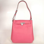 Hermes Sokelly 27cm Lychee Real Leather Silver